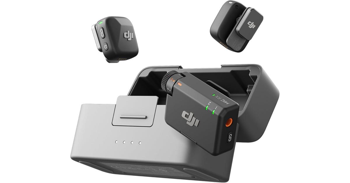 DJI Mic Mini (2 TX + 1 RX + Charging Case), Ultralight, Detail-Rich Audio, 48h Use, Noise Cancelling, Automatic Limiting, Wireless Microphone for Camera/iPhone/Android, Vlog, Streaming