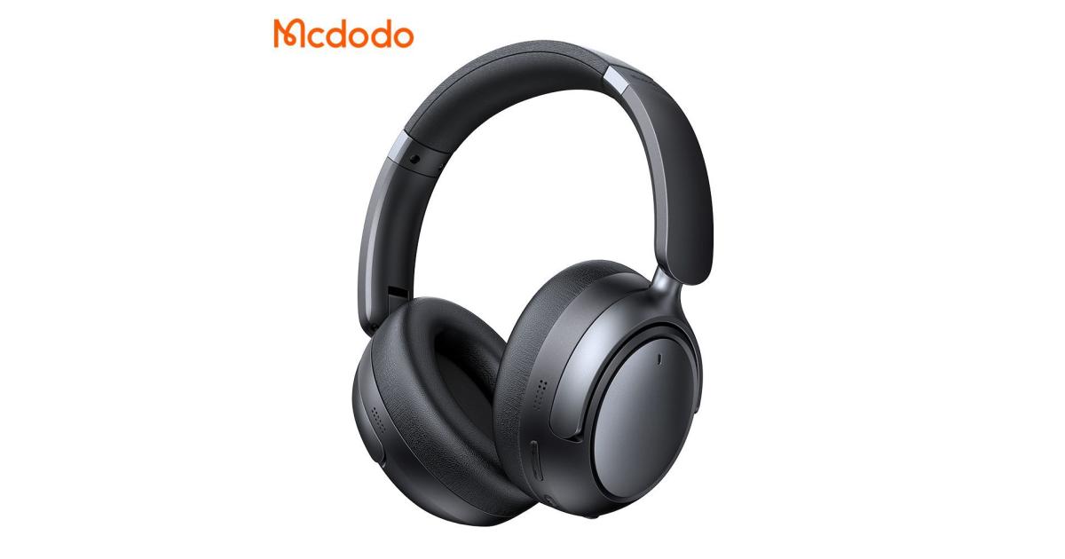سماعات Mcdodo HP-1400 Bluetooth 5.3 Active Noise Cancelling up to 70H Playtime, With Long ANC 35H, 40mm Dynamic Drivers - Black