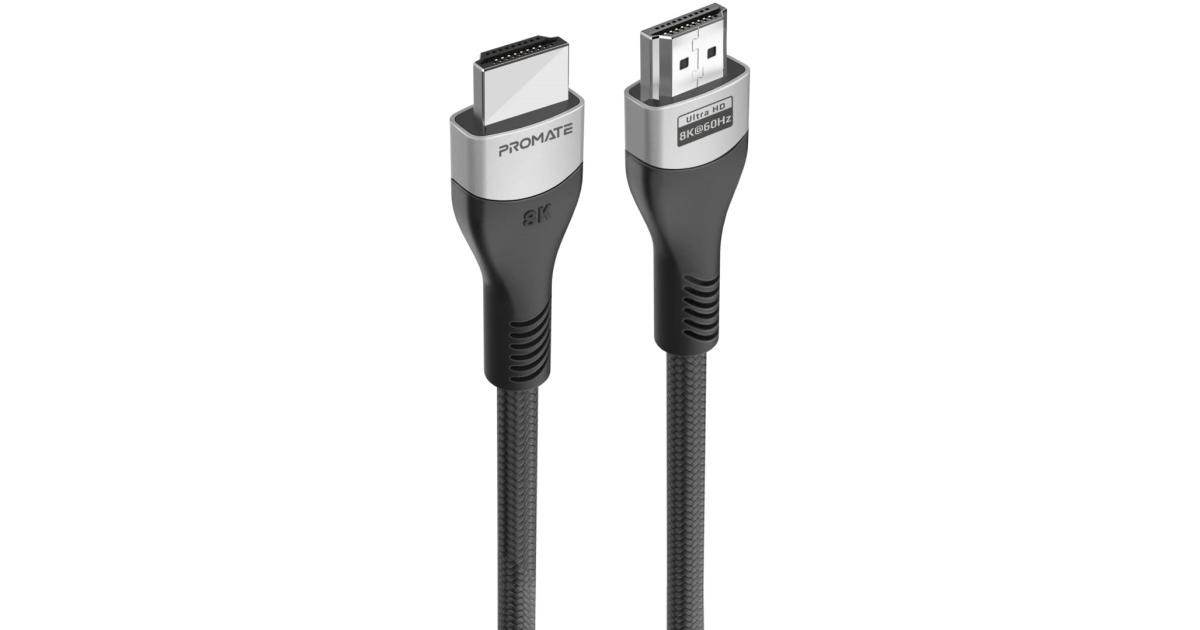 Promate HDMI 2.1 Cable, 3m HDMI to HDMI Slim Cable with 48Gbps Bandwidth, 8K@60Hz Resolution, UHD Dynamic HDR eARC Wire for MacBook Pro, PS5, TV, Xbox, Roku, UHD TV, Blu-ray Projector, PrimeLink8K-300