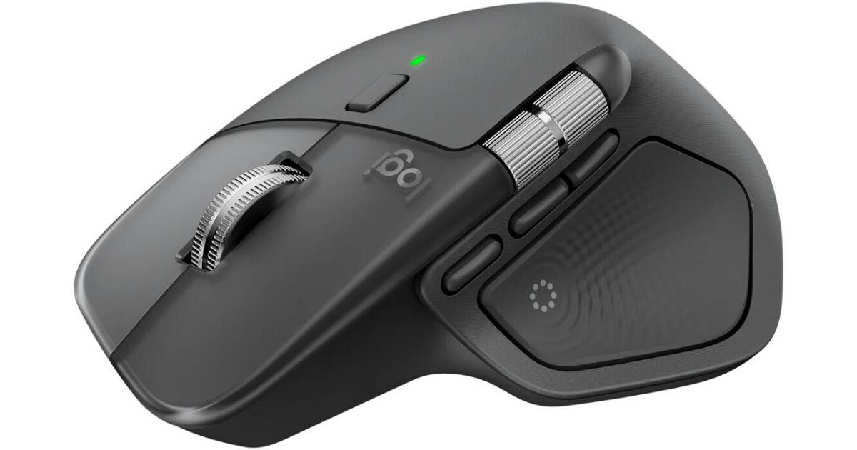 ماوس لاسلكي Logitech MX Master 4, Ergonomic with Advanced Performance Haptic Feedback, Ultra-Fast Scrolling, USB-C Charging, Bluetooth, Windows, MacOS - Graphite