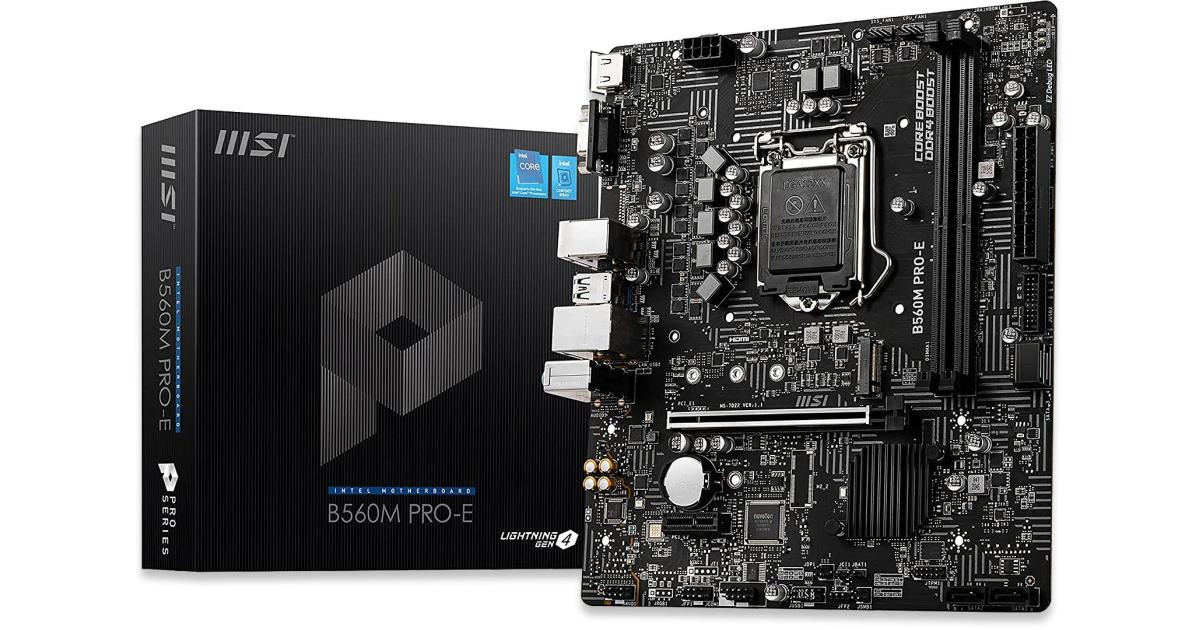 MSI PRO B860M-E mATX - Supports Intel Core Ultra Processors (Series 2), LGA 1851 - Direct 6 Phases, DDR5 Memory Boost (9066+ MT/s OC), PCIe 5.0 x16, M.2 Gen5, 5G LAN
