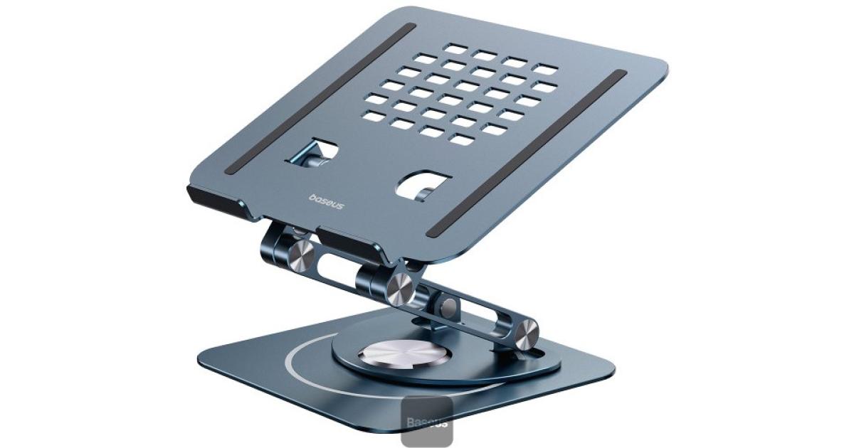 Baseus Foldable Stand For Laptop and iPad Tablet | 360 Degree Rotatable (Three-Fold Version) - Grey