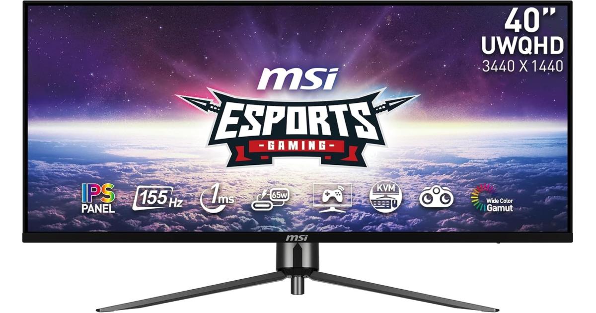 MSI MAG 401QR 40" Ultra Wide UWQHD 4K IPS,155Hz Refresh Rate, 1ms , AdaptiveSync , DisplayHDR 400 ,Type-C 65W , KVM Technology , Black