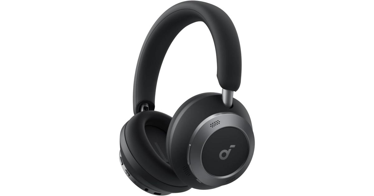 Anker Soundcore Space One Pro, with Headphones Case, Adaptive Active Noise Cancelling Headphones Driven by 6 Mics, Super Foldable Design, 60H Lossless Audio, Ultra-Fast Charging, Hi-Res Wireless - Black