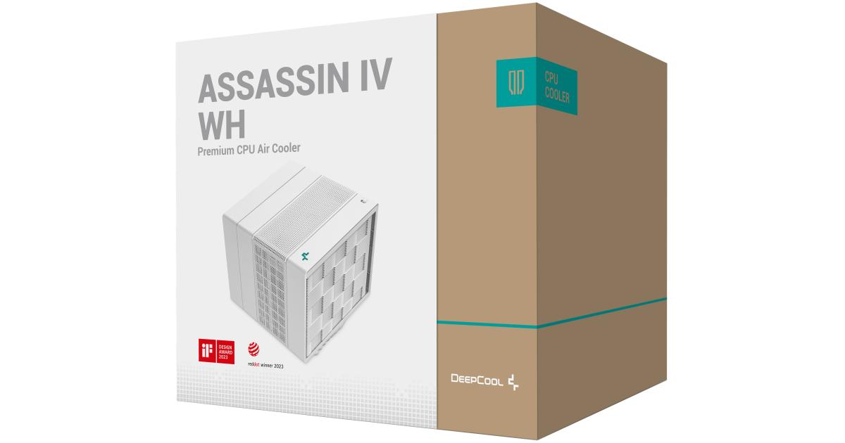 DeepCool Assassin IV WH Premium Air Cooler 7 Heat Pipes Dual-Tower 1700RPM 140/120mm FDB Fans PWM 100% 280w TDP For Intel & AMD , White