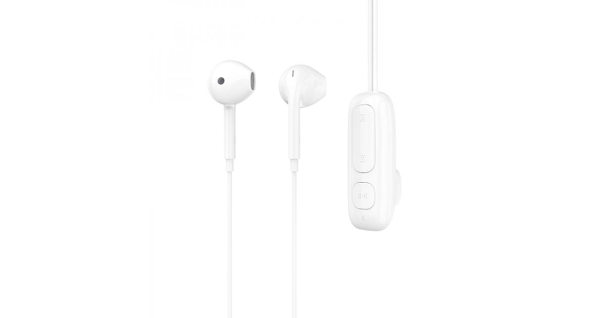 WiWU BE313 Bluetooth Wired Earphone with strong Magnetic Clamp Sports Earbuds Stereo Sound HiFi Wired Headphone with Mic Up to 11 Hours - White