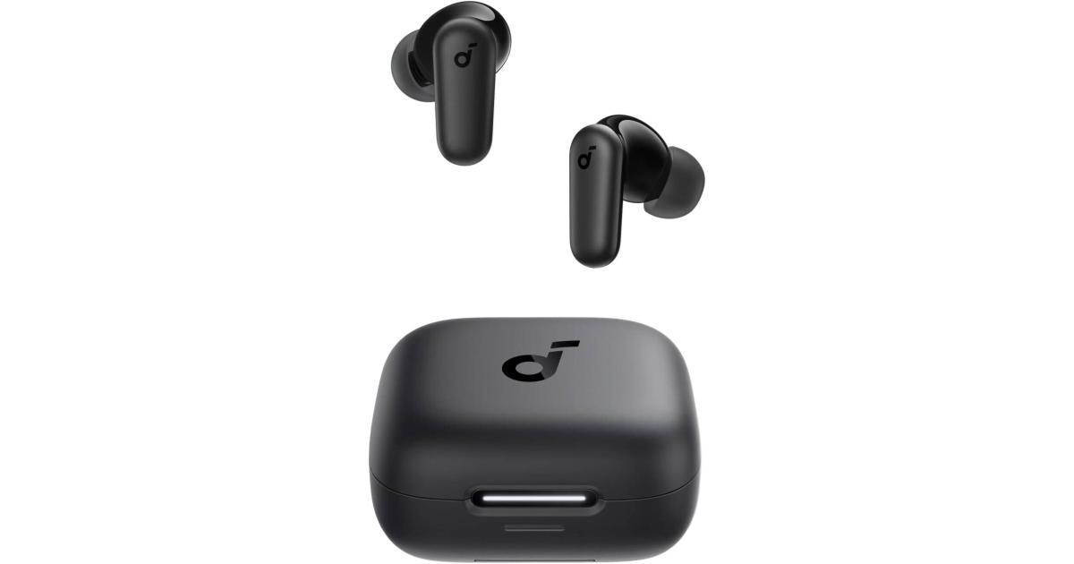Anker Soundcore R50i NC Earbuds, Strong and Smart Noise Cancelling, Powerful Bass, 45H Playtime, 2-in-1 Case and Phone Stand, IP54, Wireless Earbuds, Bluetooth 5.4 - Black