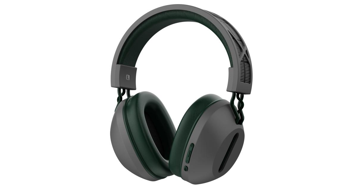 سماعة رأس WiWU TD-06 Solar Wireless Active Noise Cancellation , Bluetooth 5.3 Up to 30H Battery Life, HiFi Sound, Solar Charging - Gray + Army green