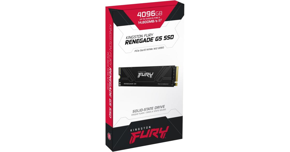 Kingston FURY Renegade G5 4TB PCIe 5.0 NVMe M.2 SSD up to 14,800MB/s