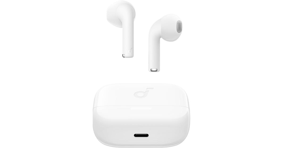 Anker Soundcore K20i, Semi-in-Ear Earbuds, Bluetooth Wireless, 36H Playtime, Fast Charge, Clear Sound, Comfortable Fit, ENC 2-Mic Clear Calls, Custom EQ, IPX5, Bluetooth 5.3, App Control - White