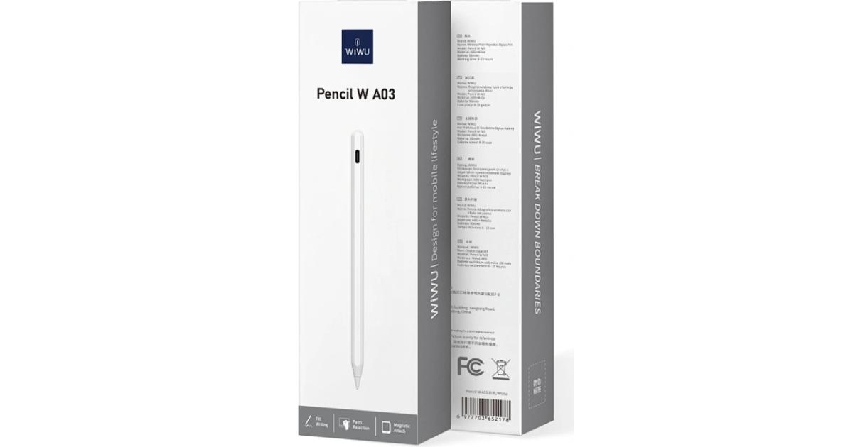 WiWU Pencil W A03 Magnetic Charging Stylus Pen For iPad - White