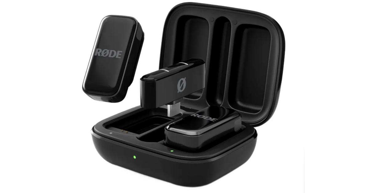 RODE Wireless Micro - Compact Wireless Microphone, Two Mics with Charge Case for Smartphone Content Creation - USB-C - Black