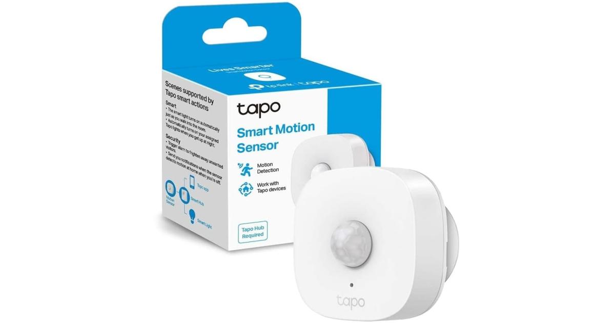 TP-Link Tapo T100 Motion Sensor, Requires Tapo Hub, Long Battery Life w/Sub-1G Low-Power Wireless Protocol, Wide Range Detection, Adjustable Sensitivity, Real-Time Notification, Smart Action