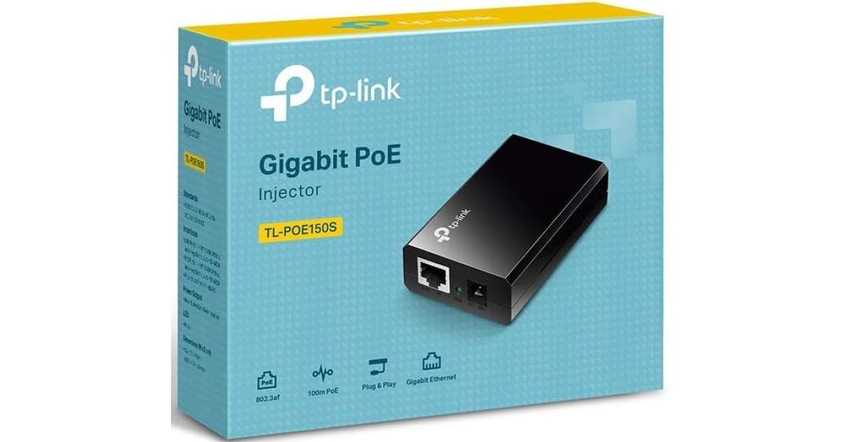 TP-LINK TL-PoE150S - 802.3af Gigabit PoE Injector | Convert Non-PoE to PoE Adapter | Auto Detects the Required Power, up to 15.4W | Plug & Play | Distance Up to 100 meters (328 ft.) | Black