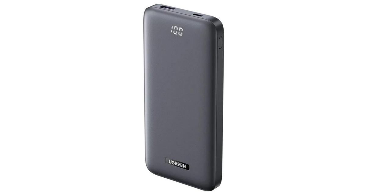 باور بنك (شاحن متنقل) UGREEN PB200 10000mAh USB-A + USB-C Fast Charging 20W - Gray