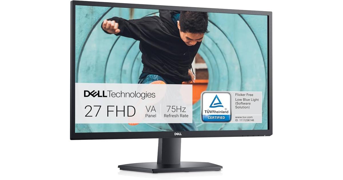 Dell E2725H 27" Full HD 75 Hz Anti-Glare AMD FreeSync Arsenic-free Glass, Mercury-free, Anti-glare, Eye Comfort w/ Display Port & VGA Interface