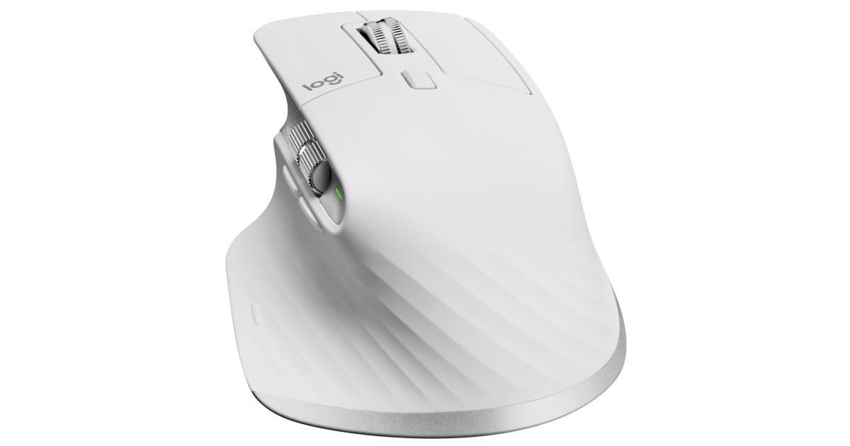 Logitech MX Master 3S for Mac Wireless Mouse, 2.4GHz RF & BT LE, 8000dpi Darkfield Optical Sensor, Quiet Click Butons, MagSpeed Electromagnetic Scrolling, Up to 70 Days Battery, Pale Gray