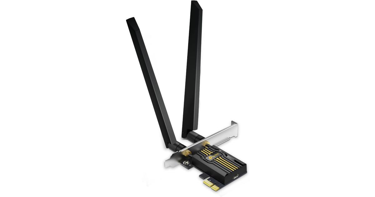 TP-Link Archer TBE400E WiFi 7 BE6500 PCIe WiFi بطاقة شبكة ثلاثية النطاق للكمبيوتر الشخصي بلوتوث 5.4 هوائيات عالية الكسب غير متوافقة مع نظام التشغيل Windows 10