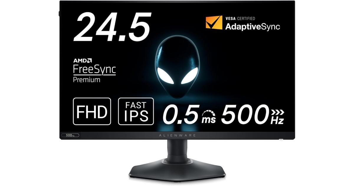 موزع منافذ (USB Hub) Dell Alienware AW2524HF 25" Full HD Fast IPS 500Hz (OC) 0.5 ms 1.07 Billion Colors 100% sRGB 95% DCI-P3 Adaptive-Sync 1x HDMI 2x DP &