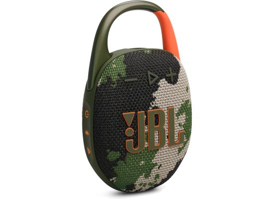 JBL Clip 5 - Ultra-Portable, Waterproof & Dustproof Bluetooth Speaker, Big Pro Sound with Punchy bass, Integrated Carabiner, Up to 12 Hours of Play, Made in Part with Recycled Materials (Squad)