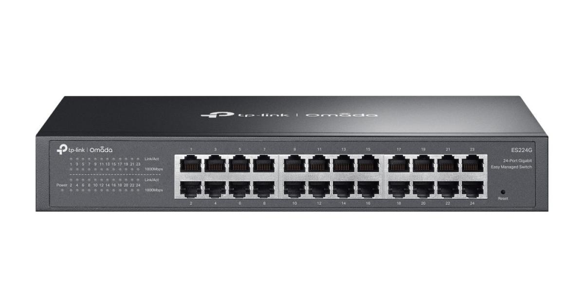 TP-Link Omada ES224G 24-Port Omada Gigabit Easy Managed Switch Durable metal casing & desktop/rack mounting design