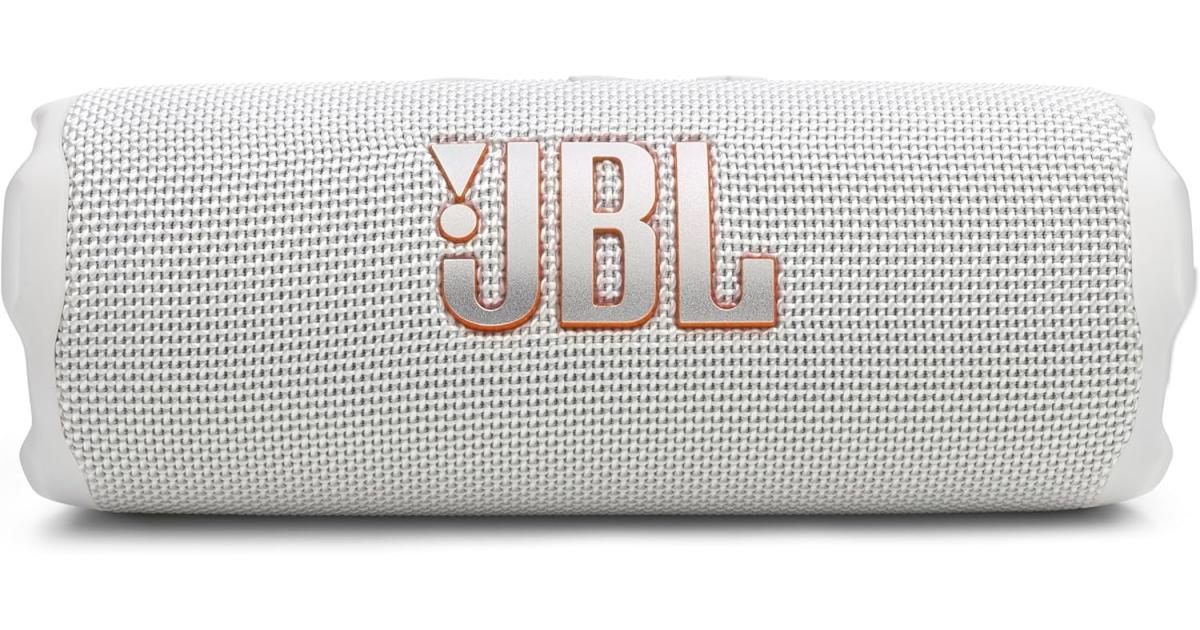JBL Flip 7 Portable Bluetooth 5.4 Speaker, 25 W RMS for Woofer, 10 W RMS for Tweeter, Lossless Audio Playback, Waterproof, Dustproof, & Drop-Proof 16Hrs of Playtime , White
