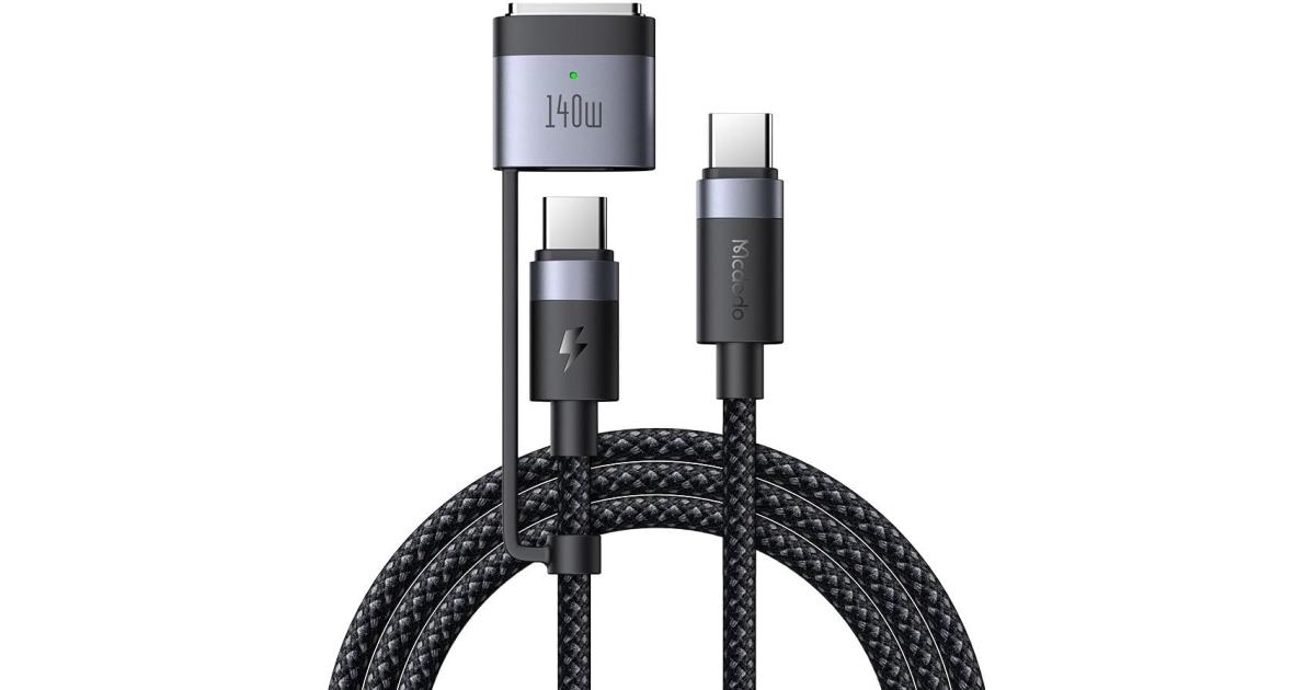 Mcdodo CA-0140 MagSafe 3 PD3.1 240w/140w, MagSafe Cable USB-C To USB-C Cable, Charging Cable PD3.1, Macbook Air Charging Cable, Macbook Pro Charging Cable, Apple iPhone 15 Pro Charging Cable - Black