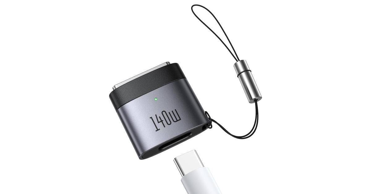 لابتوب آبل MacBook Air Mcdodo OT-6850 140W USB-C to Magsafe 3 Adapter with Lanyard, Portable and Lightweight Magsafe to USB C Adapter Fit for MacBook Pro M1 M2 M3 (2021 2023 2024) 14"/16", M2 M3(2022 2023 2024) 13"/15"