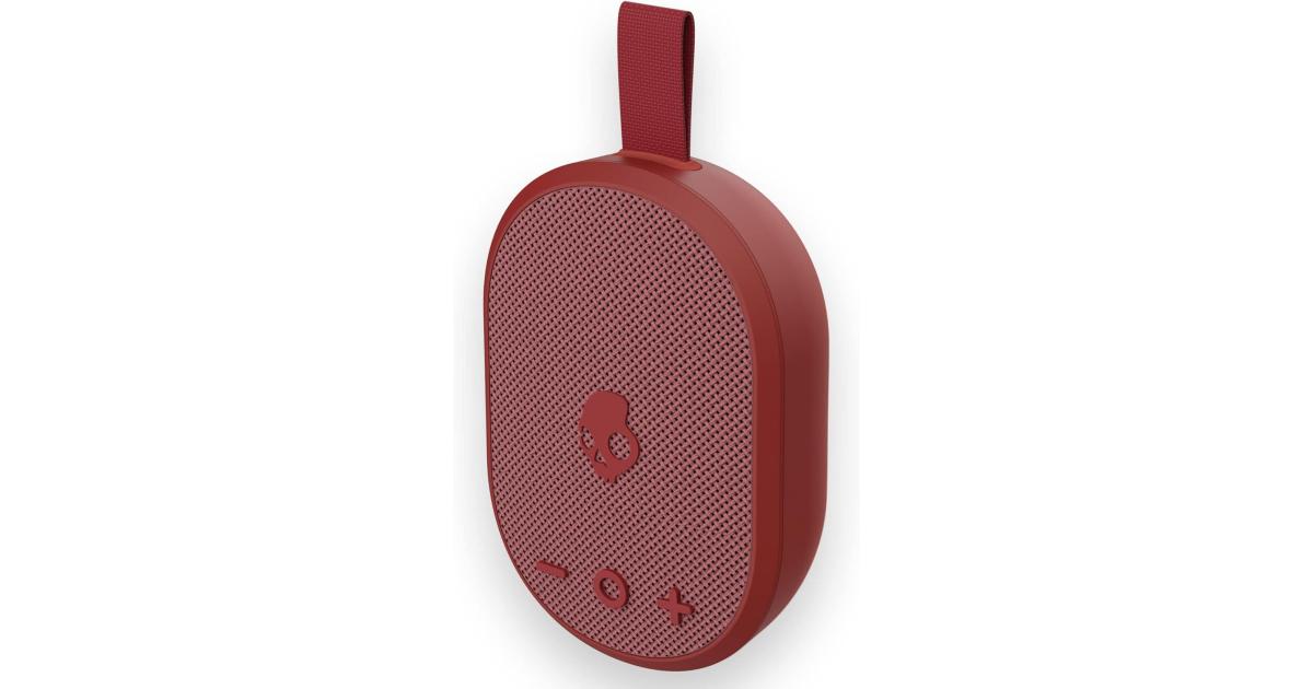 Skullcandy Ounce Wireless Bluetooth Speaker - IPX7 Waterproof Mini Portable Speaker with 16 Hour Battery, Downward Firing Passive Radiator, and Ballistic Nylon Carry Strap - Red