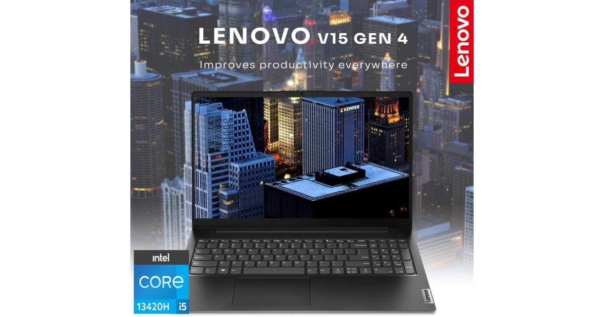 معالج Lenovo V15 G5 (2025) NEW 13th Gen Intel Core i5 13420H 8-Cores w/ High-Performance Business Class - Black