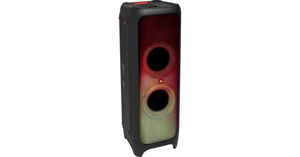 JBL Party Box 1000 Wireless Speaker, 1100W Audio Power, Integrated DJ Launchpad, 2 x 7" Mid-Range & 1 x 12" Woofer, Full Panel LED Lighting Effects, Concealed Wheels & Handle - Black