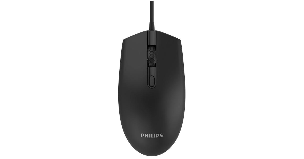 Philips M204 USB Wired Mouse 4 buttons, Optical Sensor - Black