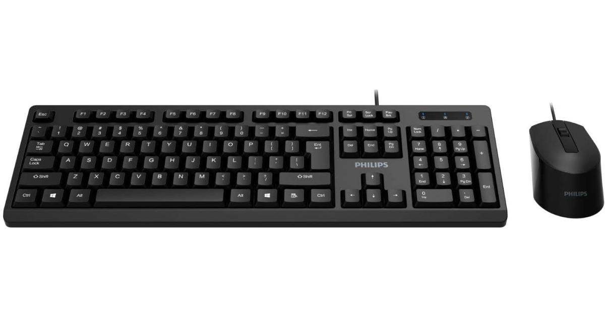 Philips MK234 USB Keyboard and Mouse Combo- Black