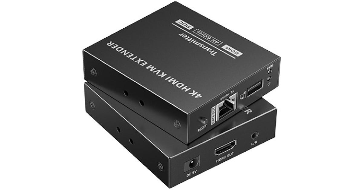 Lenkeng LKV565KVM-P Point-to-Point 4K 60Hz HDMI HDR KVM Extender Extender Kit up to 70M Zero-Latency KVM Function, 3.5mm Stereo Audio Output