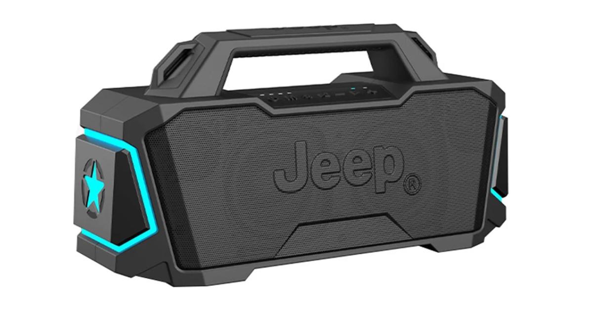 باور بنك (شاحن متنقل) JEEP JP-SW003 Outdoor Bluetooth Speakers – 40W Dual Drivers, RGB Lighting, IPX5 Waterproof, 12000mAh , and Multiple Playback Modes - Black