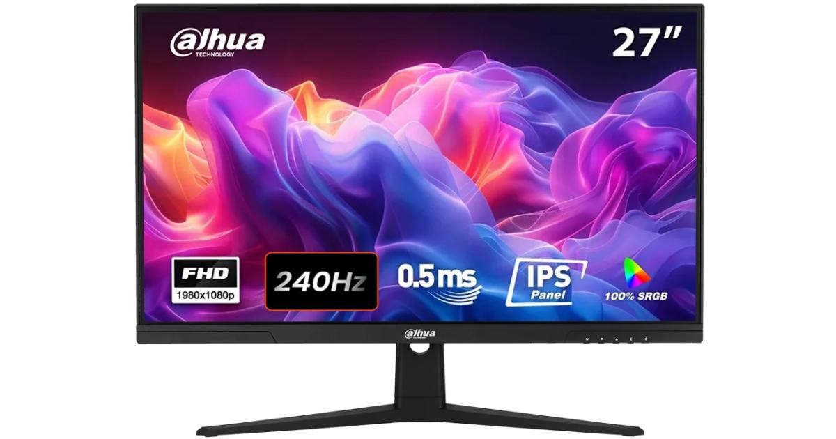 DAHUA LM27-E241B 27” IPS Full HD up to 240Hz 0.5 ms HDR 10 Ultra-Thin 99% sRGB 350nits Adaptive Sync w/ Display Port & HDMI Interface , Black