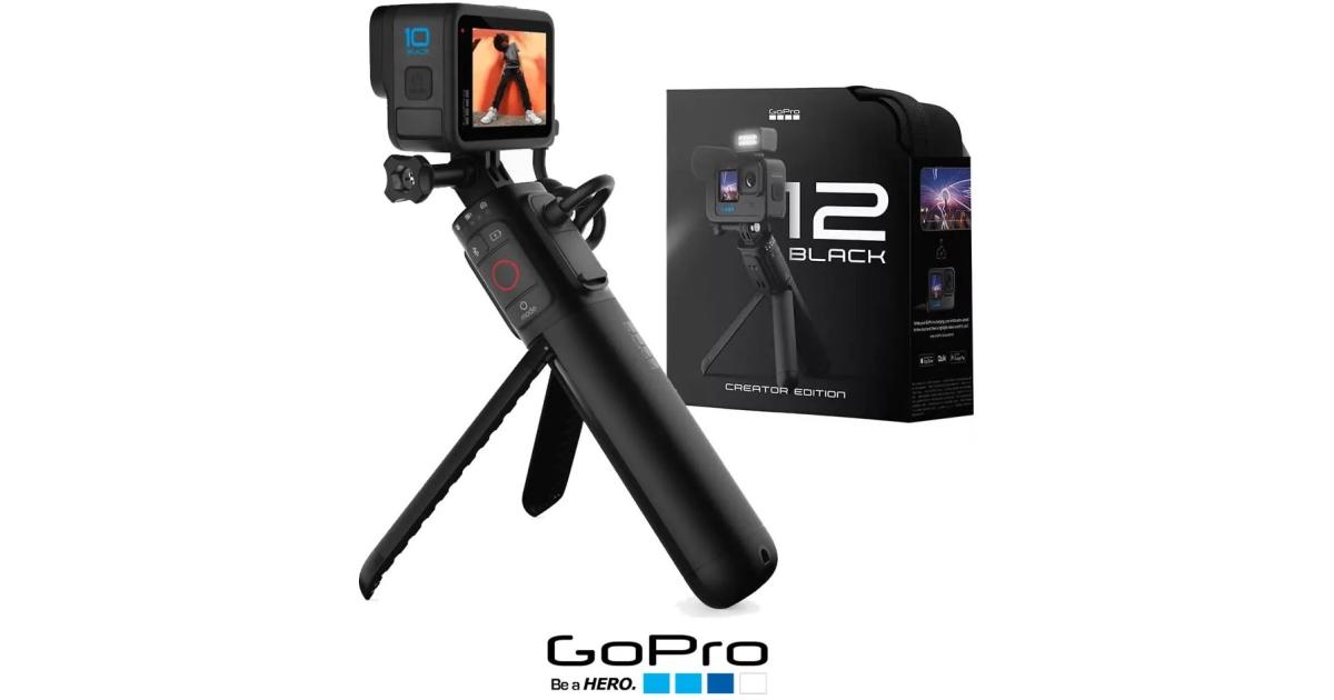 GoPro HERO12 Black Creator Edition - Includes HERO12 Black , Volta (Battery Grip, Tripod, Remote), Media Mod, Light Mod, Enduro Battery, and Carrying Case