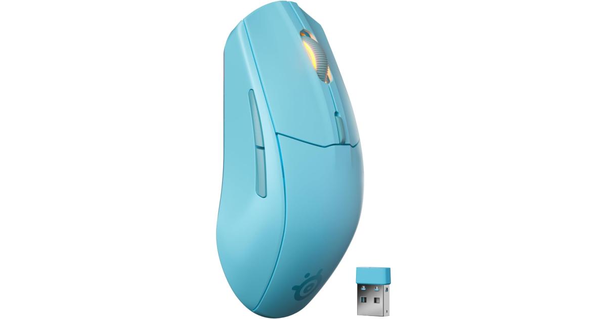 ماوس ألعاب SteelSeries Rival 3 Wireless Gen 2 2.4GHz and Bluetooth 18000 DPI TrueMove Air Optical Sensor 60 Million Click Durability Light-Weight 100% PTFE Feet , Aqua