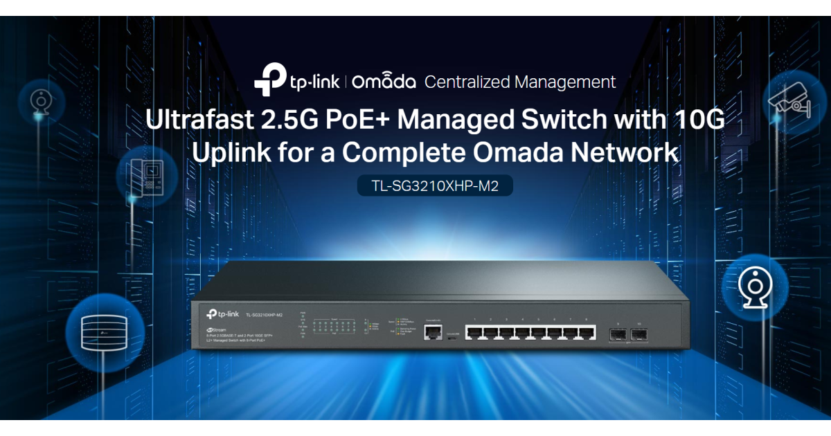 TP-Link TL-SG3210XHP-M2 | Jetstream 8 Port Multi-Gigabit L2+ Managed PoE Switch | 8 PoE+ Port @240W, 2 x 10G SFP+ Slots | 2.5G Bandwidth | Omada SDN Integrated | IPv6