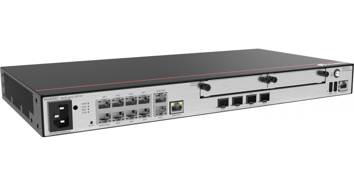 راوتر Huawei NetEngine AR730 | Enterprise | 2x GE Combo WAN, 1x SFP+, 8x GE LAN, 1x GE Combo LAN, 2x USB 2.0, 2x SIC