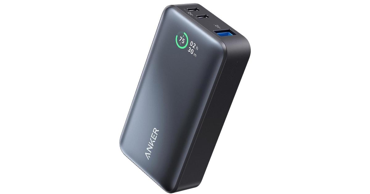 باور بنك (شاحن متنقل) Anker , 533 (PowerCore 30W), Power IQ 3.0 Portable Charger with PD 30W Max Output, 10,000mAh Battery Pack for iPhone 16/15/14/13 Series, Dell, Microsoft Surface, iPad Pro,and More - Black
