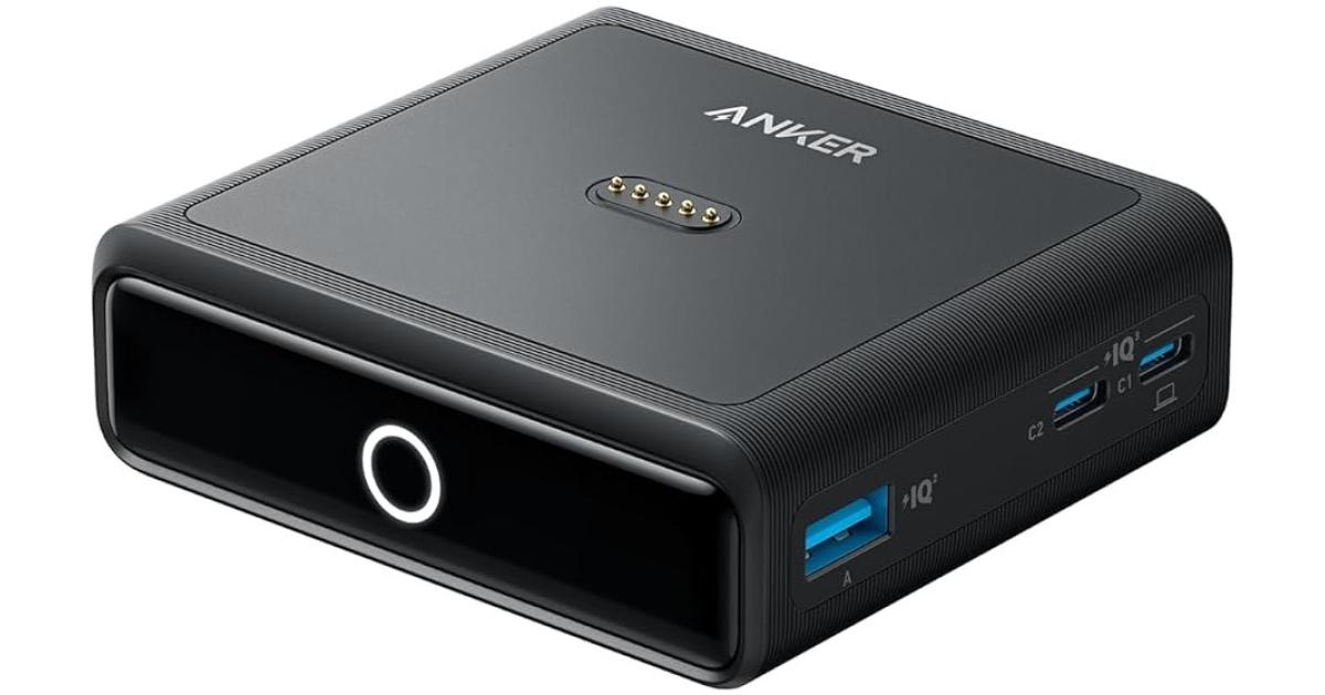 Anker Charging Base, 100W Fast Charging with 4 Ports, for Anker Prime Power Bank, Compatible with MacBook, iPhone 15/15 Plus/15 Pro/15 Pro Max/14 Series, Samsung, Pixel (Power Bank Not Included)