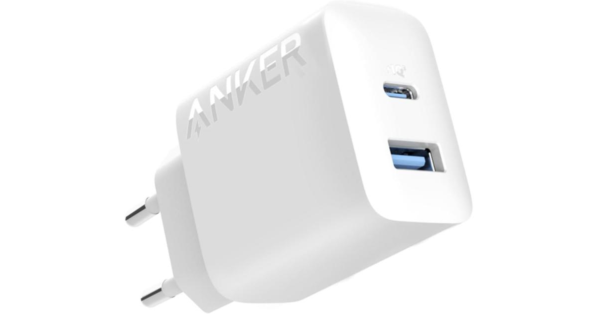 شاحن Anker Power-port 20W USB C Gan , 20W Maximum Output, USB-C and USB-A Port - White
