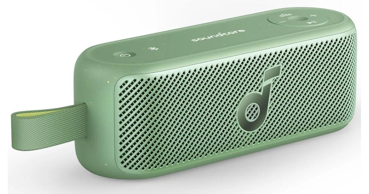 Anker Soundcore Motion 100 Portable Wireless Bluetooth Speaker, 20W Dual Full-Range Drivers, Built-In Strap, 12-Hour Playback, BassUp Technology, IPX7 Waterproof, Customizable 9-Band EQ - Green