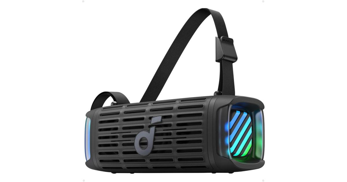 Anker Soundcore Boom 3i, Compact Outdoor Speaker, IP68 Waterproof, Floating Playback, Saltwater-Resistant, BassUp 2.0, 50W Portable Speaker, Bluetooth 5.3, 16H, TWS, Kayak/Fishing/Camping - Black