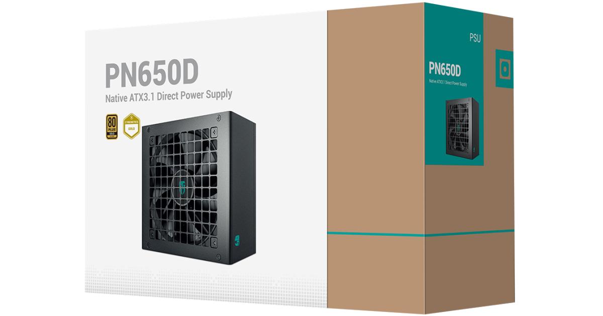 Deepcool Gamer Storm PN650D 650W 80+ Gold ATX 3.1 + PCI-E 5.1 Active PFC + Full Bridge SRC LLC + DC to DC, Hydro Bearing, 120mm Fan Size, Black