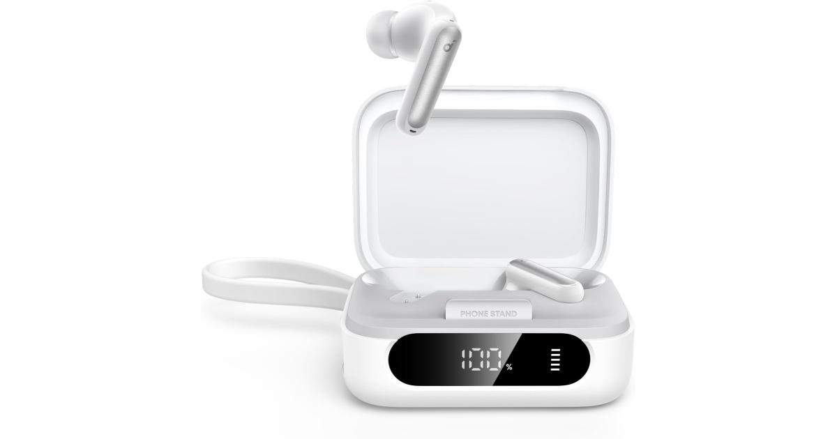 Anker Soundcore P41i Adaptive Noise Cancelling Earbuds with Portable Phone Charger, Only for USB-C Charging, 12H Playtime, 192H with Case, 6-Mic AI Clear Calls, IPX5 Wireless Bluetooth Earbuds - White