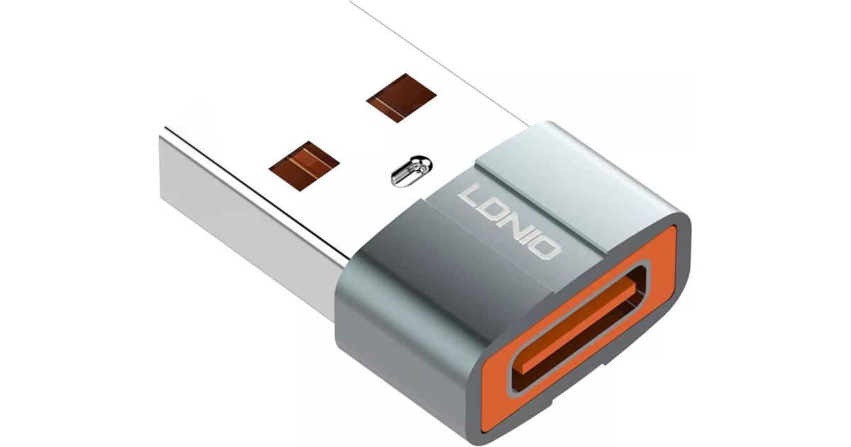 LDNIO LC150 USB-C Female to USB Male Adapter, Mini Size, Suitable for Multiple Device, Aluminum Material - Gray
