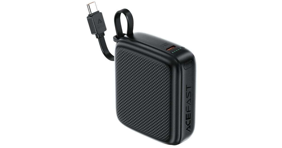 ACEFAST M15 Power Bank PD 20W Fast Charging 10000mAh Portable Charger - Black