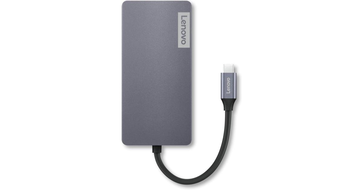 Lenovo 150 USB-C Travel Dock (Charging Host Upto 100W |3 x USB-A 3.0| x HDMI 1.4, 4K @ 30 Hz| 1 x VGA, Up to 1920 x 1080 @ 60 Hz | 1 x Video Output | RJ45 Support |1 Year Warranty| Grey)